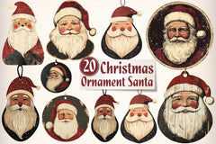 Christmas Ornament Santa Clipart Bundle - CraftNest - Digital Crafting and Art
