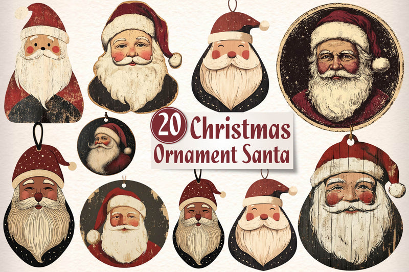 Christmas Ornament Santa Clipart Bundle - CraftNest - Digital Crafting and Art