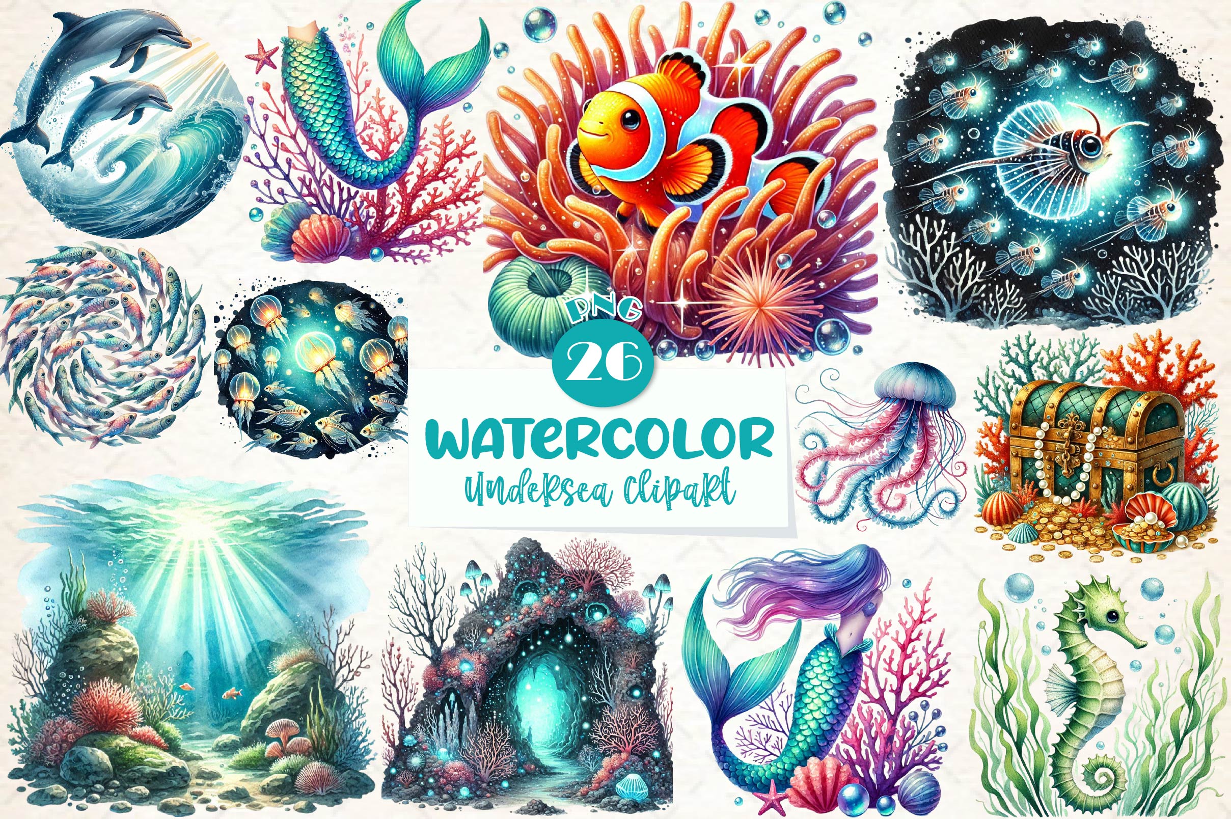 Undersea Clipart Bundle 1 - CraftNest - Digital Crafting and Art