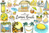 Cute Mediterranean Lemon Beach Clipart Bundle