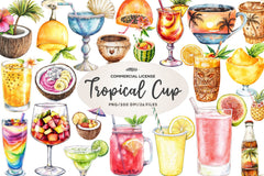 Summer Tropical Cup Clipart Bundle 1 - CraftNest - Digital Crafting and Art