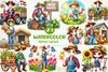 Spring Farmer Clipart Bundle