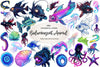 Bioluminescent Sea Animal Clipart Bundle