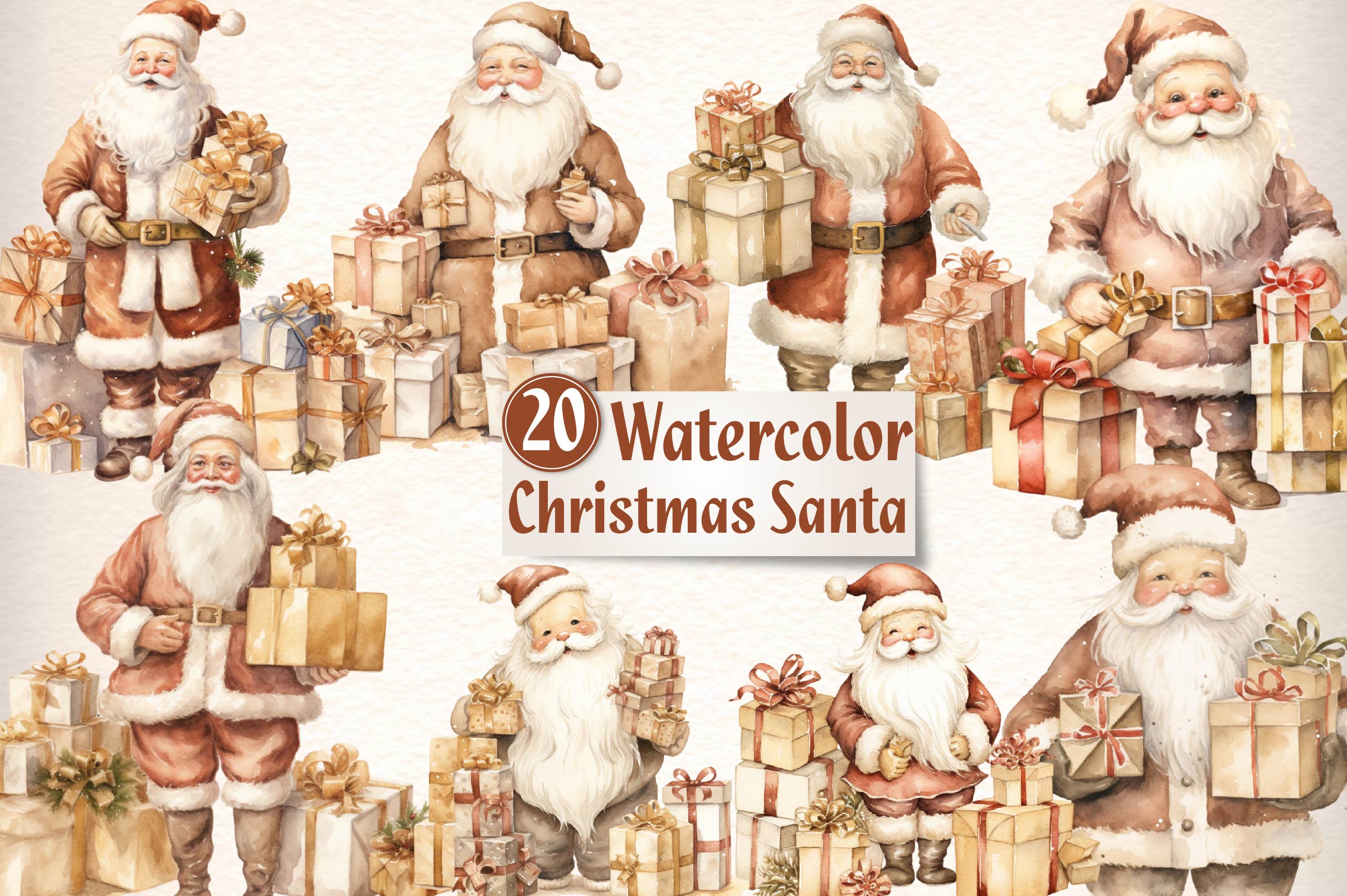 Christmas Santa Clipart Bundle - CraftNest - Digital Crafting and Art