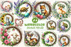Easter Animals Wreath Clipart Bundle