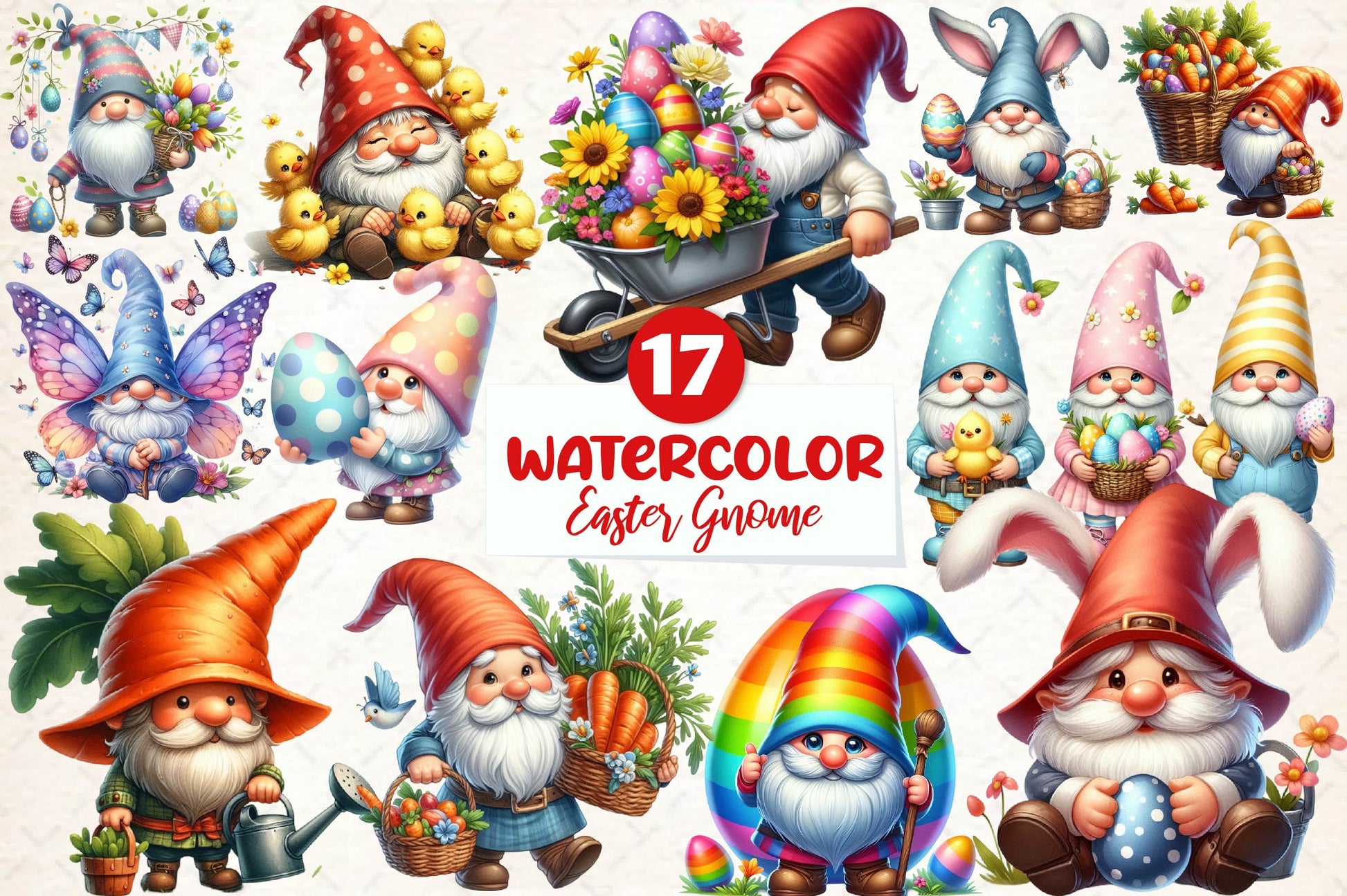 Easter Gnome Gnome Clipart Bundle - CraftNest - Digital Crafting and Art