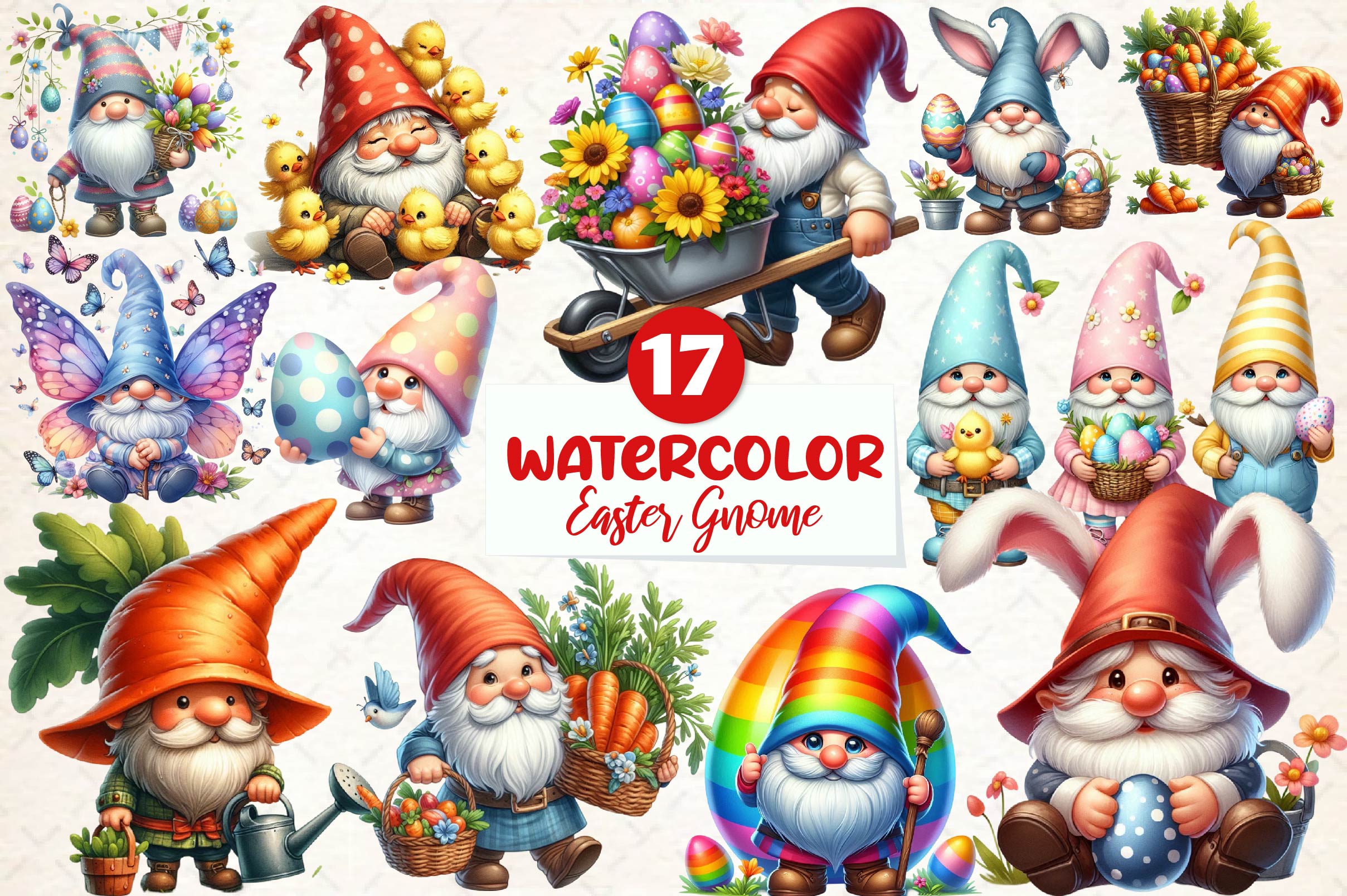 Easter Gnome Gnome Clipart Bundle - CraftNest - Digital Crafting and Art