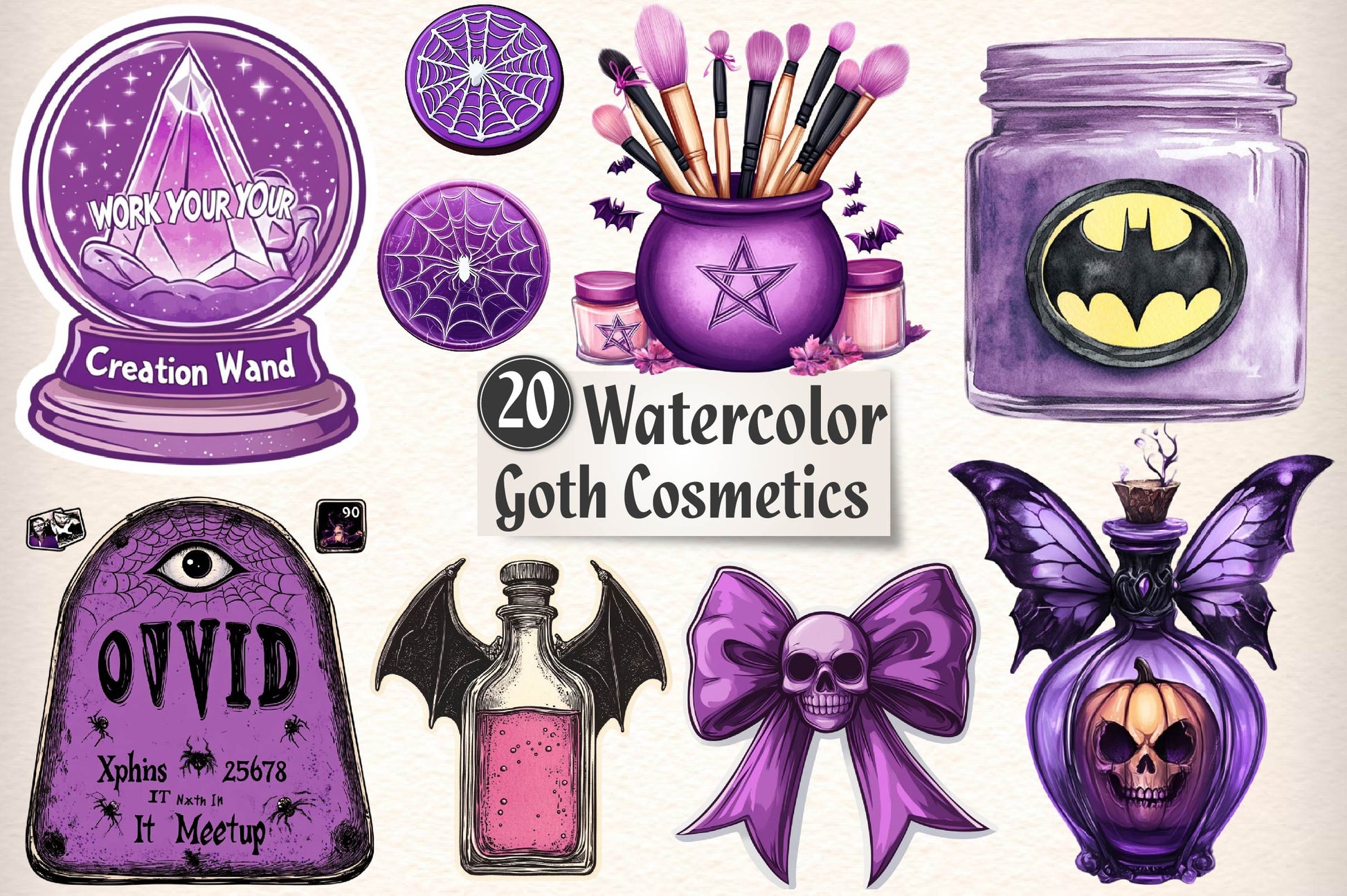 Goth Cosmetics Clipart Bundle - CraftNest - Digital Crafting and Art