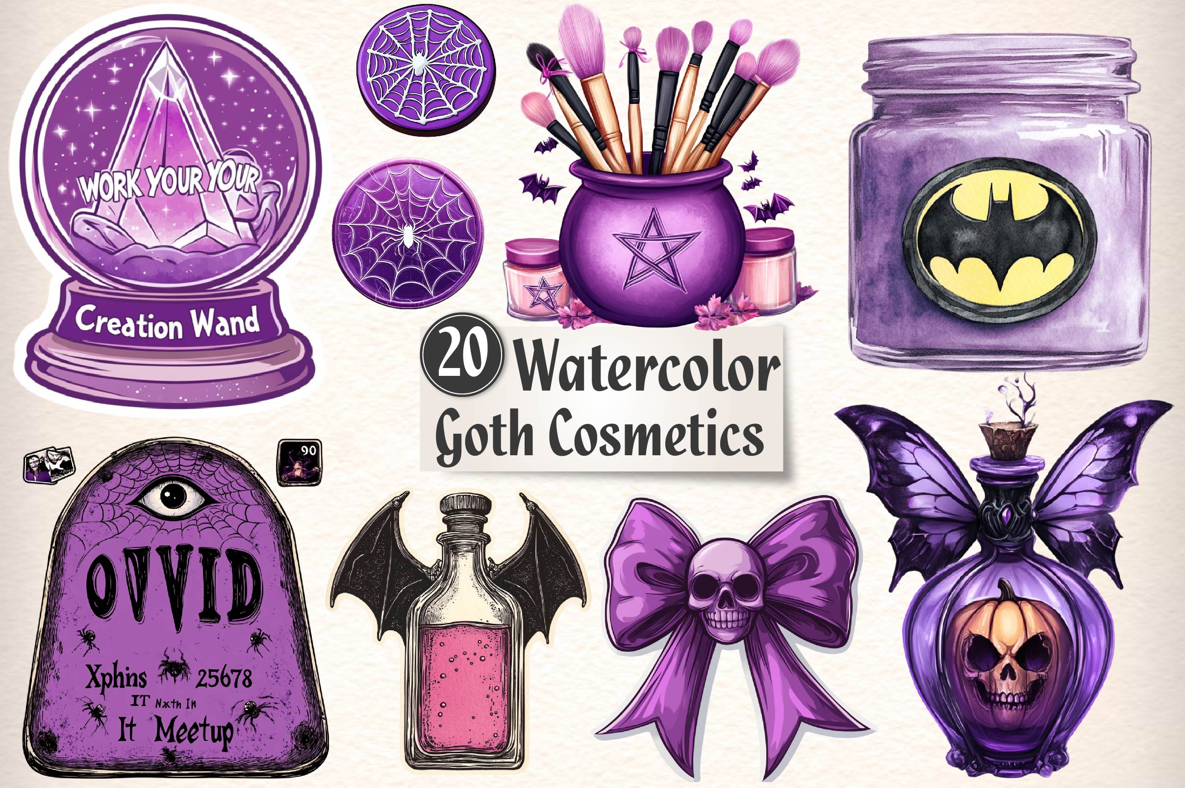 Goth Cosmetics Clipart Bundle - CraftNest - Digital Crafting and Art