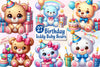 Birthday Teddy Baby Bears Clipart Bundle