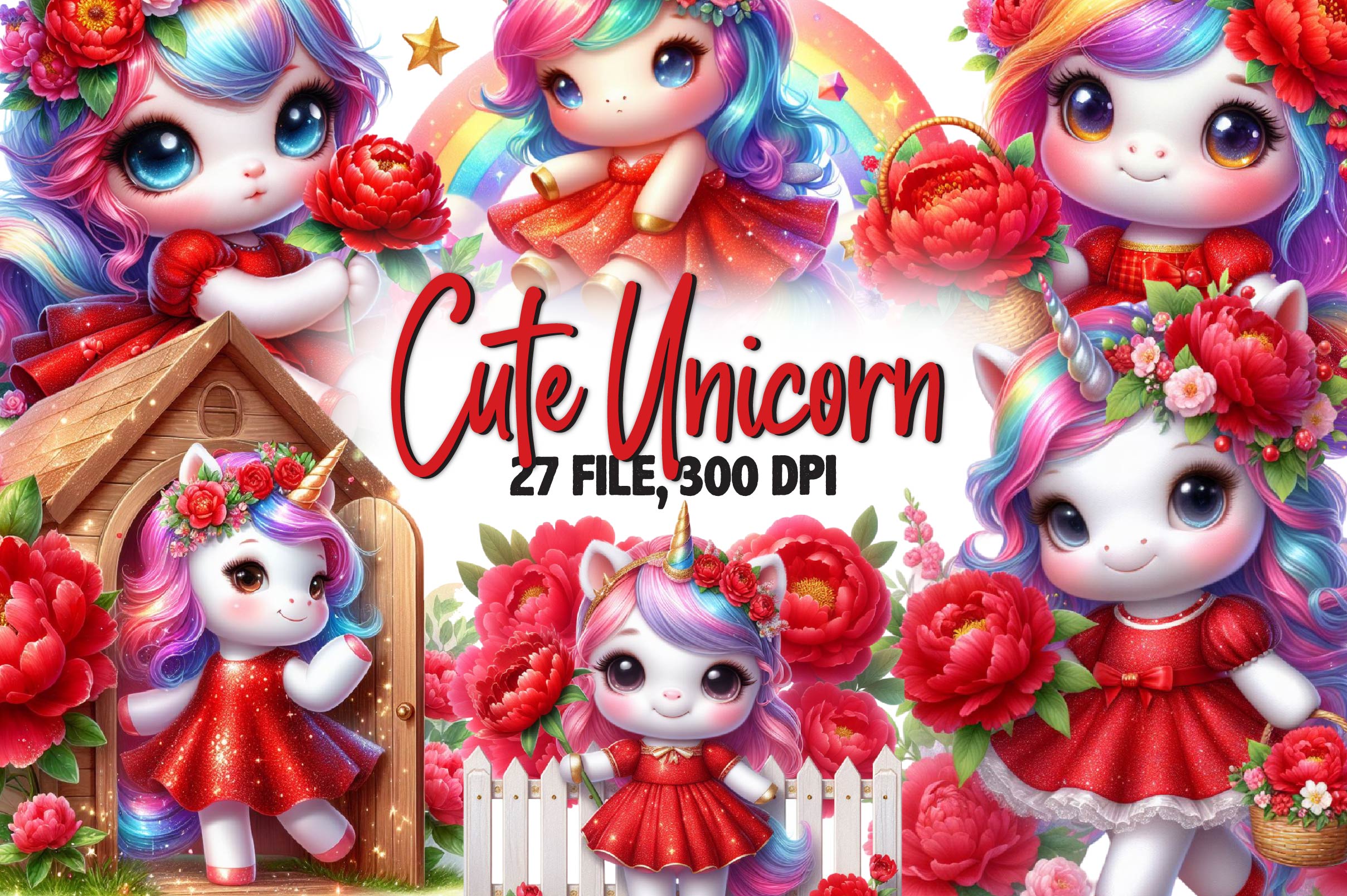 Baby Unicorn Unicorn Clipart Bundle - CraftNest - Digital Crafting and Art