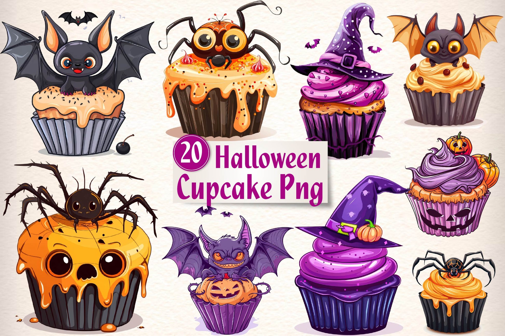 Halloween Cupcake Clipart Bundle 1 - CraftNest - Digital Crafting and Art