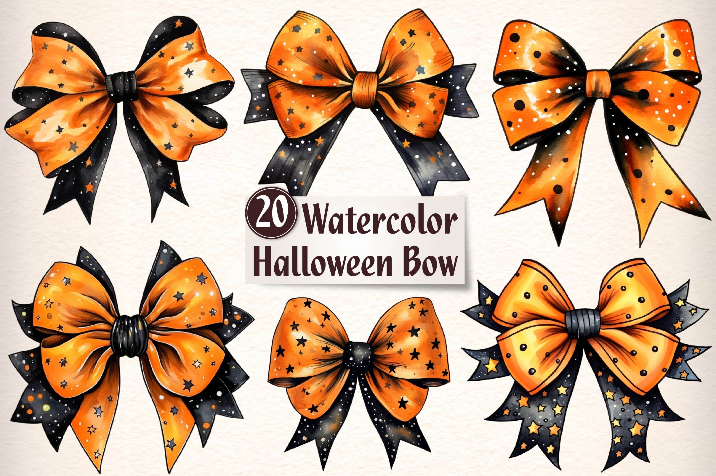 Halloween Bow Clipart Bundle 1 - CraftNest - Digital Crafting and Art