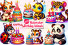 14 Cute Birthday Animals Clipart Bundle