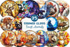 Round Stained Glass Forest Animals Clipart Bundle