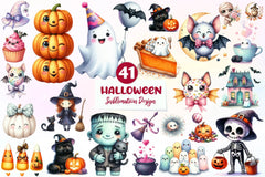 Cute Halloween Clipart Bundle - CraftNest - Digital Crafting and Art