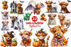 Cute Halloween Highland Cow Clipart Bundle 1