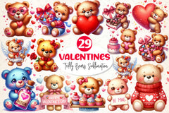 Valentines Day Teddy Bears Clipart Bundle 2 - CraftNest - Digital Crafting and Art
