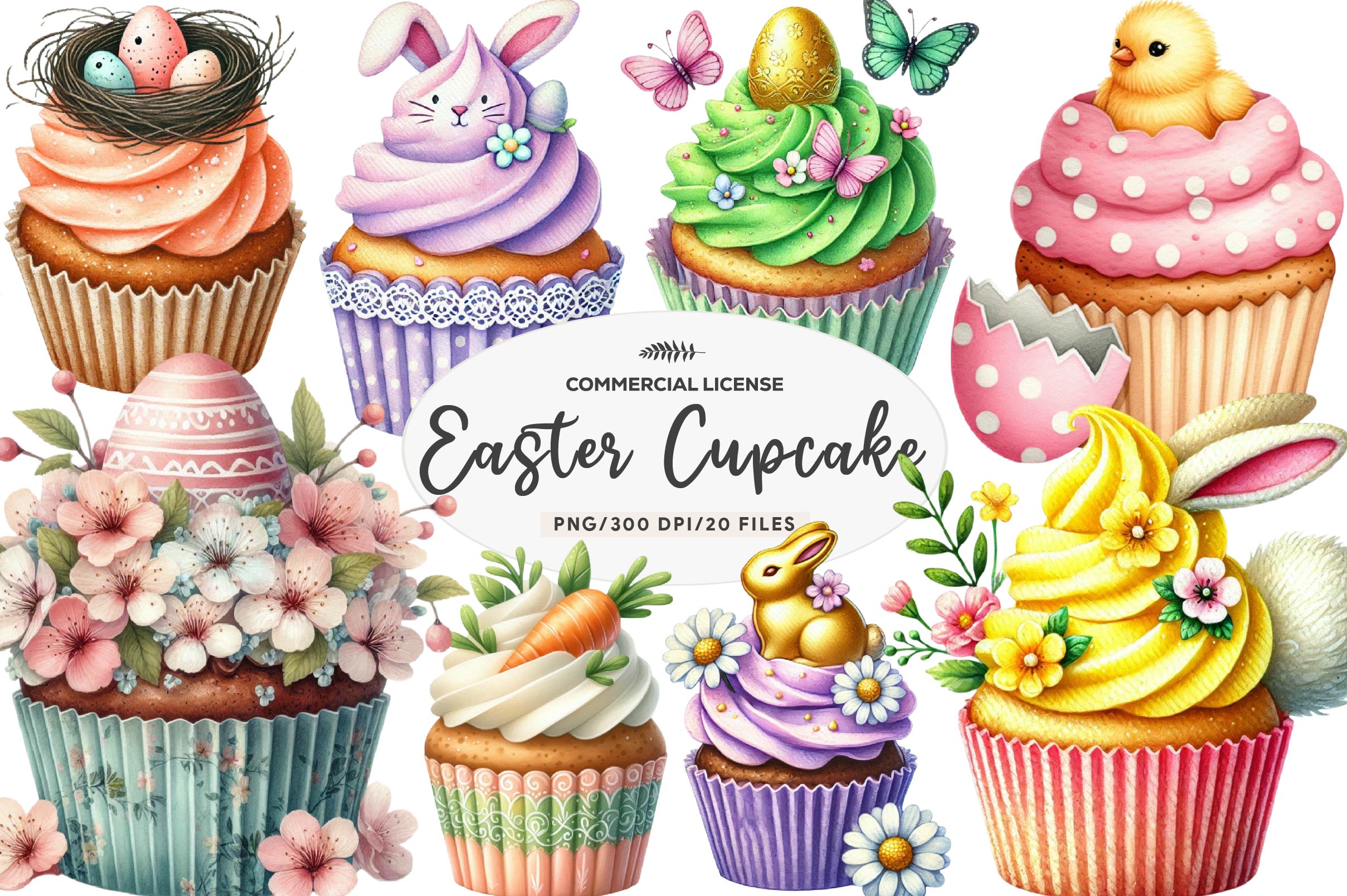 Easter Cupcake Clipart Bundle - CraftNest - Digital Crafting and Art