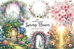Spring Flower Garden Clipart Bundle - CraftNest - Digital Crafting and Art