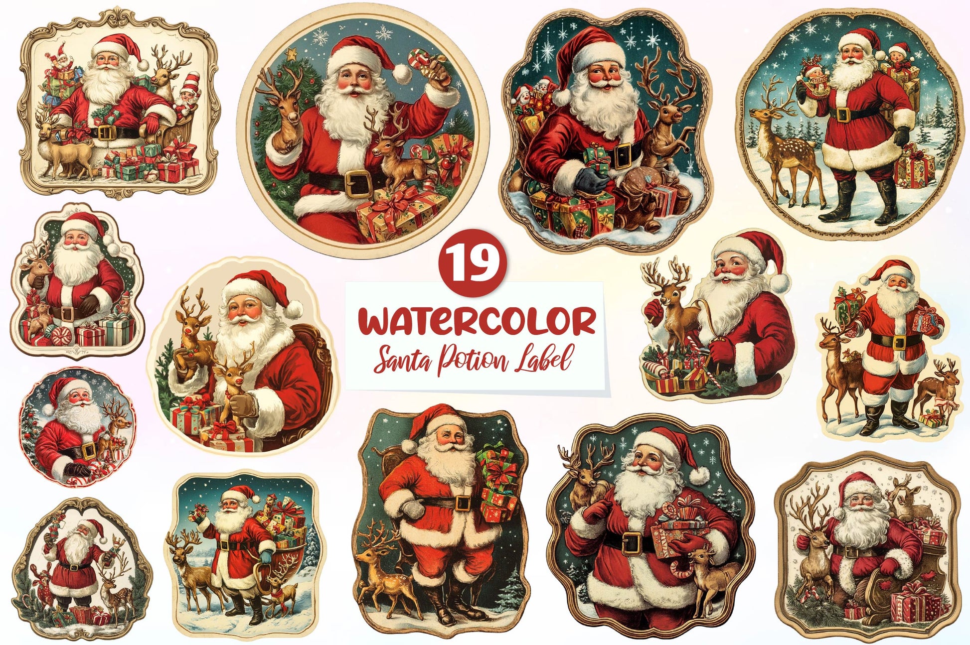 Christmas Santa Potion Label Clipart Bundle - CraftNest - Digital Crafting and Art