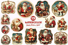 Christmas Santa Potion Label Clipart Bundle - CraftNest - Digital Crafting and Art