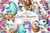 Cute Easter Unicorn Clipart Bundle