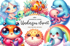 Nursery Decor Undersea Clipart Bundle - CraftNest - Digital Crafting and Art