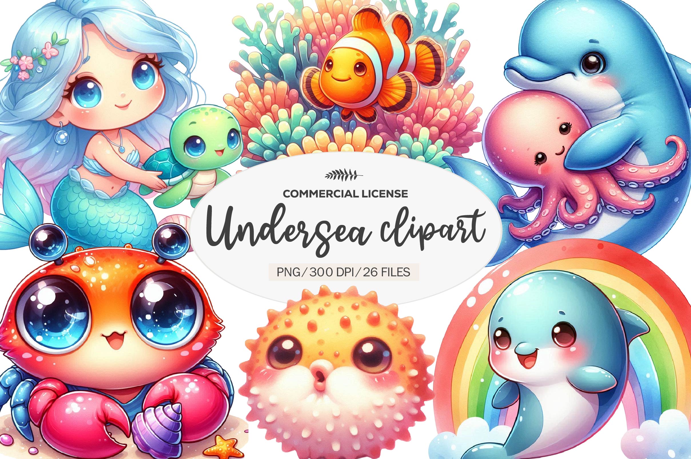 Nursery Decor Undersea Clipart Bundle - CraftNest - Digital Crafting and Art