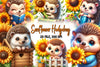 Sunflower Hedgehog Clipart Bundle