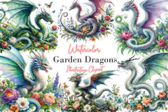 Garden Dragons Clipart Bundle - CraftNest - Digital Crafting and Art