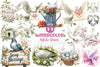 Spring White Doves Clipart Bundle