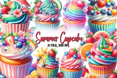 Summer Cupcake Clipart Bundle - CraftNest - Digital Crafting and Art