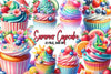 Summer Cupcake Clipart Bundle