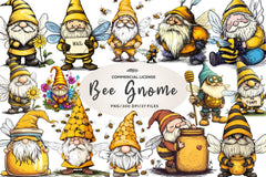 Bee Gnome Clipart Bundle - CraftNest - Digital Crafting and Art