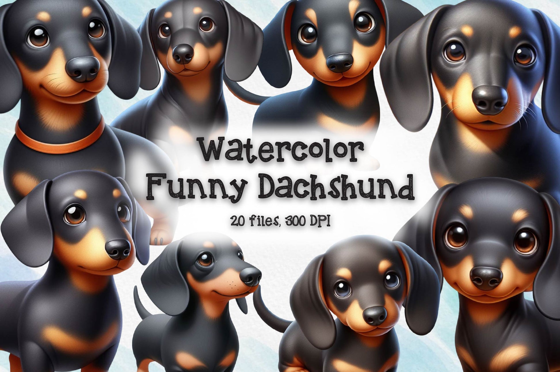 Adorable And Funny Dachshund Clipart Bundle - CraftNest - Digital Crafting and Art