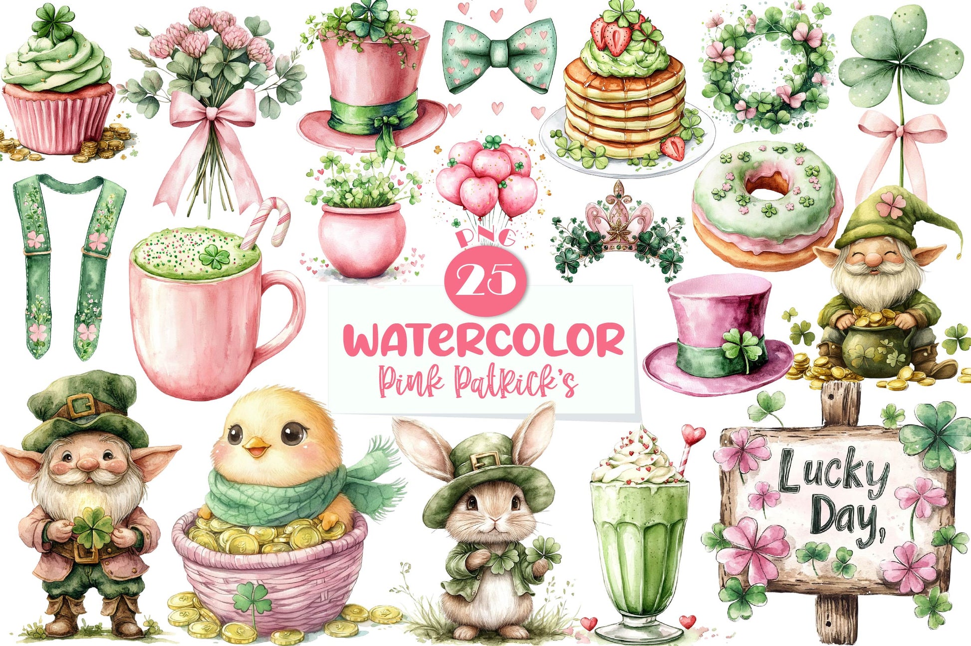 Pink St Patricks Day Clipart Bundle - CraftNest - Digital Crafting and Art