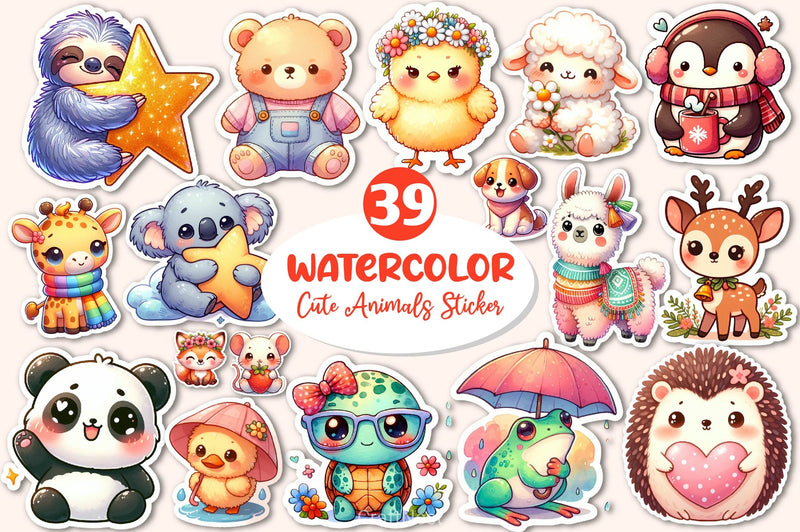 Cute Animals Clipart Bundle 7 - CraftNest - Digital Crafting and Art