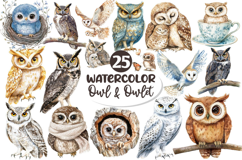 Owl Owlet Clipart Bundle 2 - CraftNest - Digital Crafting and Art