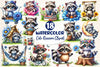 Spring Cute Raccoon Clipart Bundle