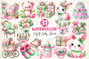 Pink & Green Coquette Baby Shower Clipart Bundle