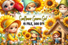 Sunflower Gnome Girl Clipart Bundle