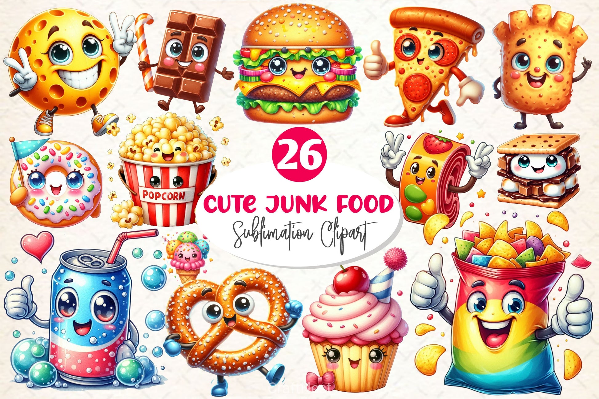 Cute Food Clipart Bundle - CraftNest - Digital Crafting and Art