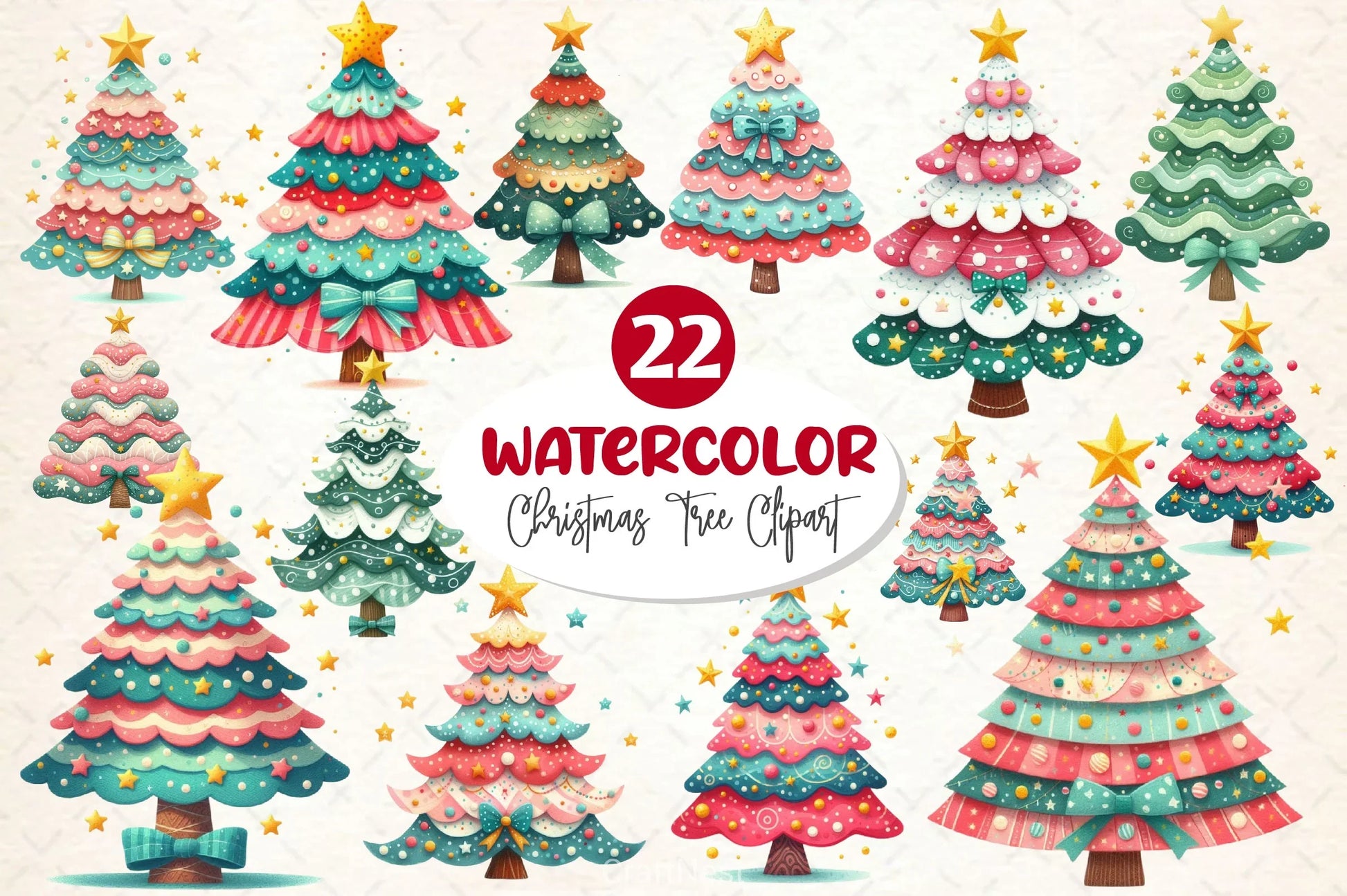 Christmas Tree Clipart Bundle 14 - CraftNest - Digital Crafting and Art
