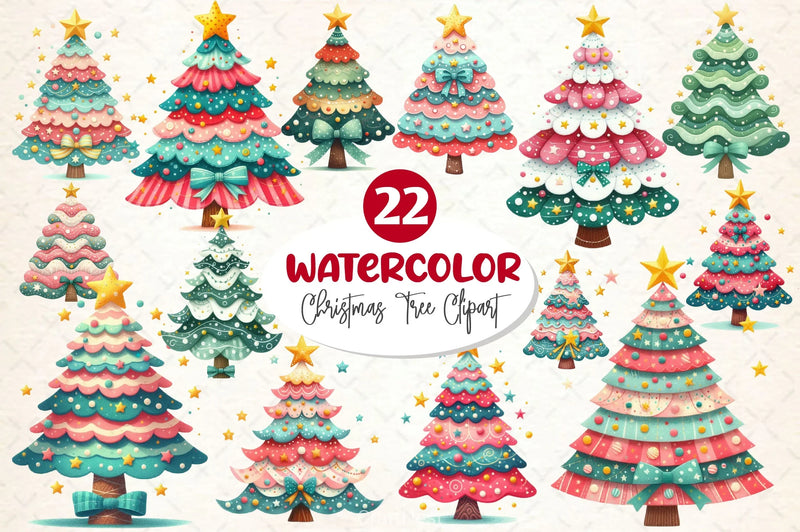 Christmas Tree Clipart Bundle 14 - CraftNest - Digital Crafting and Art