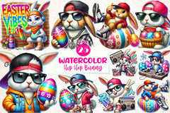 Hip Hop Bunny Easter Day Clipart Bundle - CraftNest - Digital Crafting and Art