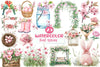 Pink Spring Clipart Bundle