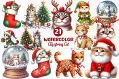 Christmas Cat Clipart Bundle 1 - CraftNest - Digital Crafting and Art