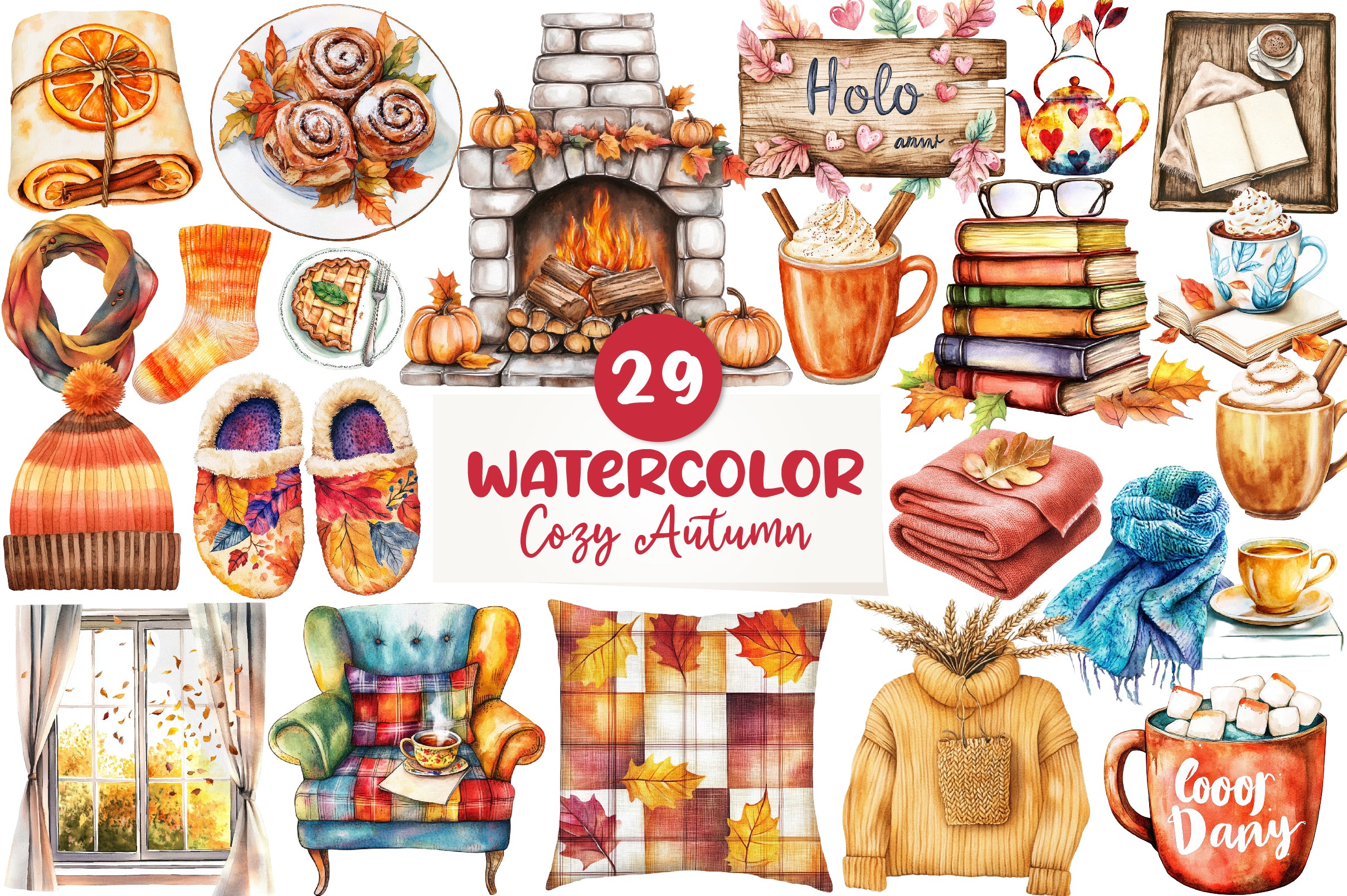 Cozy Autumn Clipart Bundle 2 - CraftNest - Digital Crafting and Art