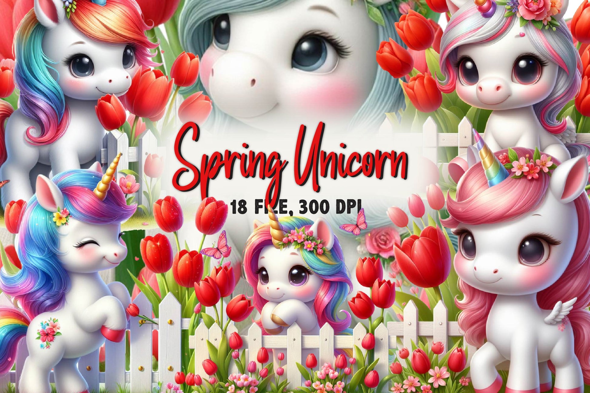 Unicorn Spring Clipart Bundle - CraftNest - Digital Crafting and Art
